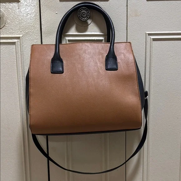 Nine West 🤍 NWOT- Brown and White Leather Handbag with Shoulder Strap - Picture 3 of 6